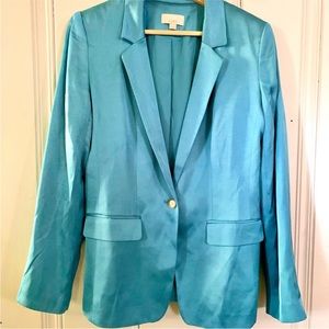 LOFT blue silky polyester blazer